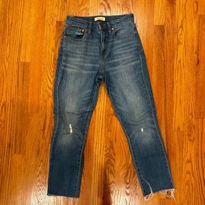 Madewell The High-Rise Slim Crop Boyjean with raw hem